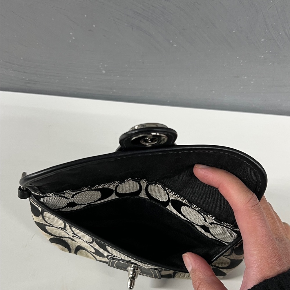 Coach Monogram Turnlock Clutch - Picture 8 of 12